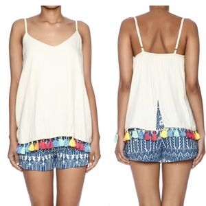 Judith March Romper with Colorful Tassels Size Large